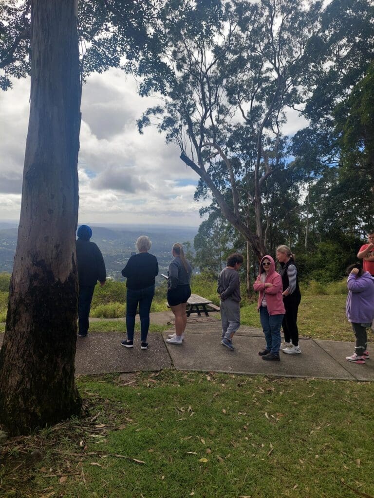 Participants admiring the view from Mount Glorious